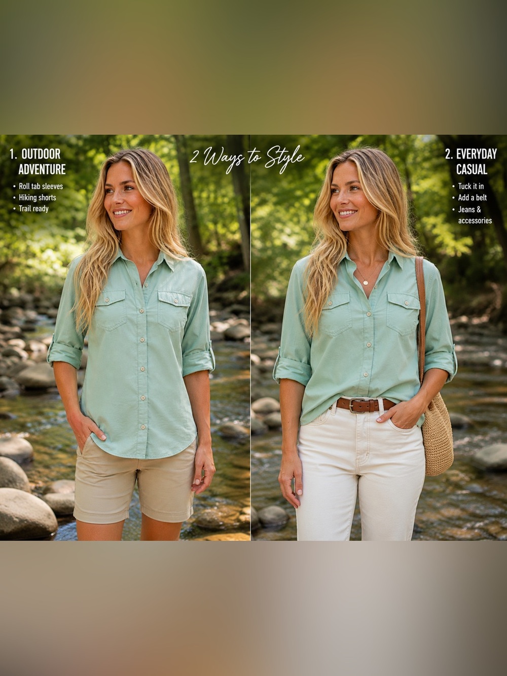 Patagonia Light Sage Button-Down Shirt - Women's Collared Top